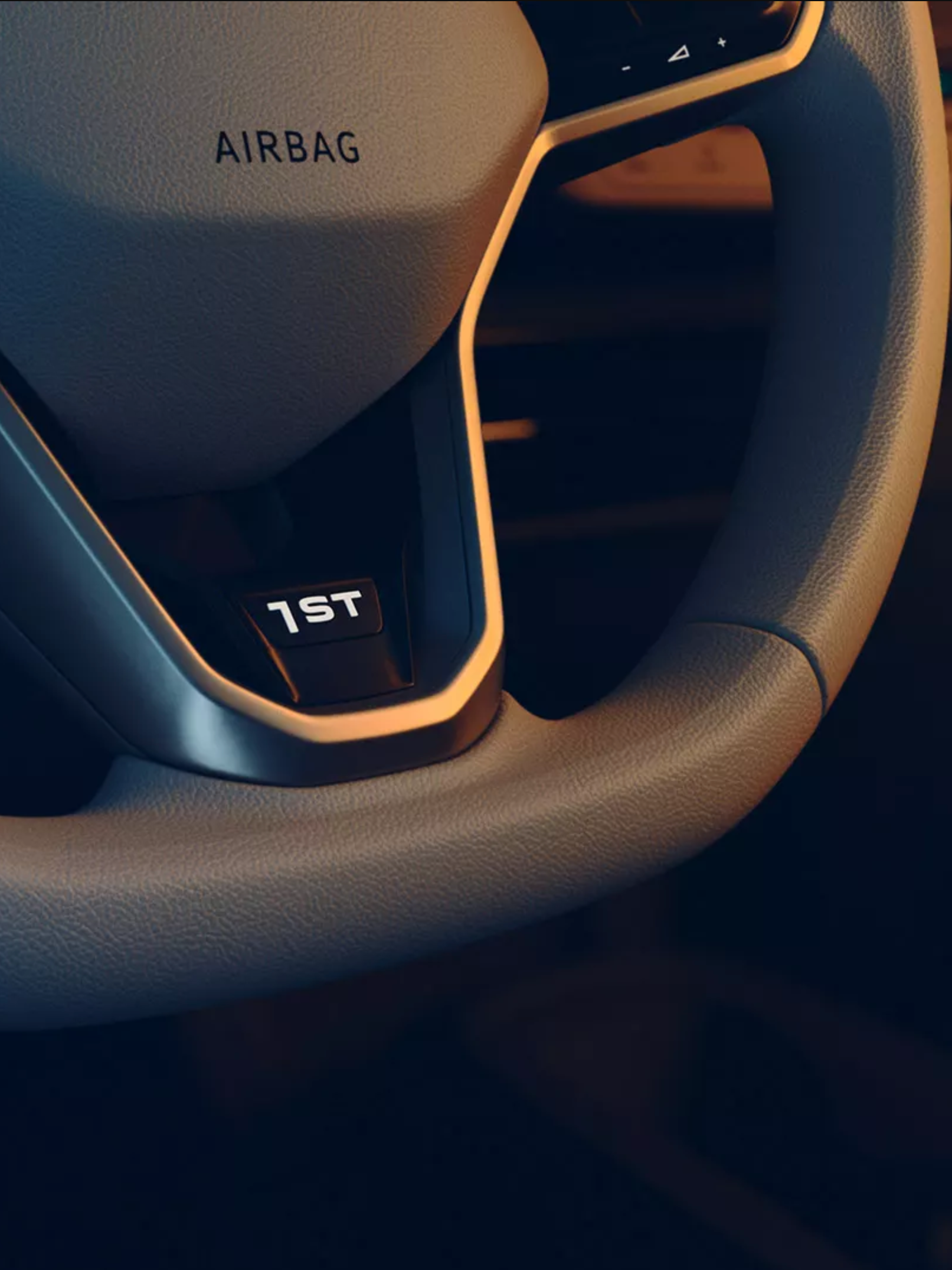 Lenkradspange mit ID-Schriftzug im VW ID.First