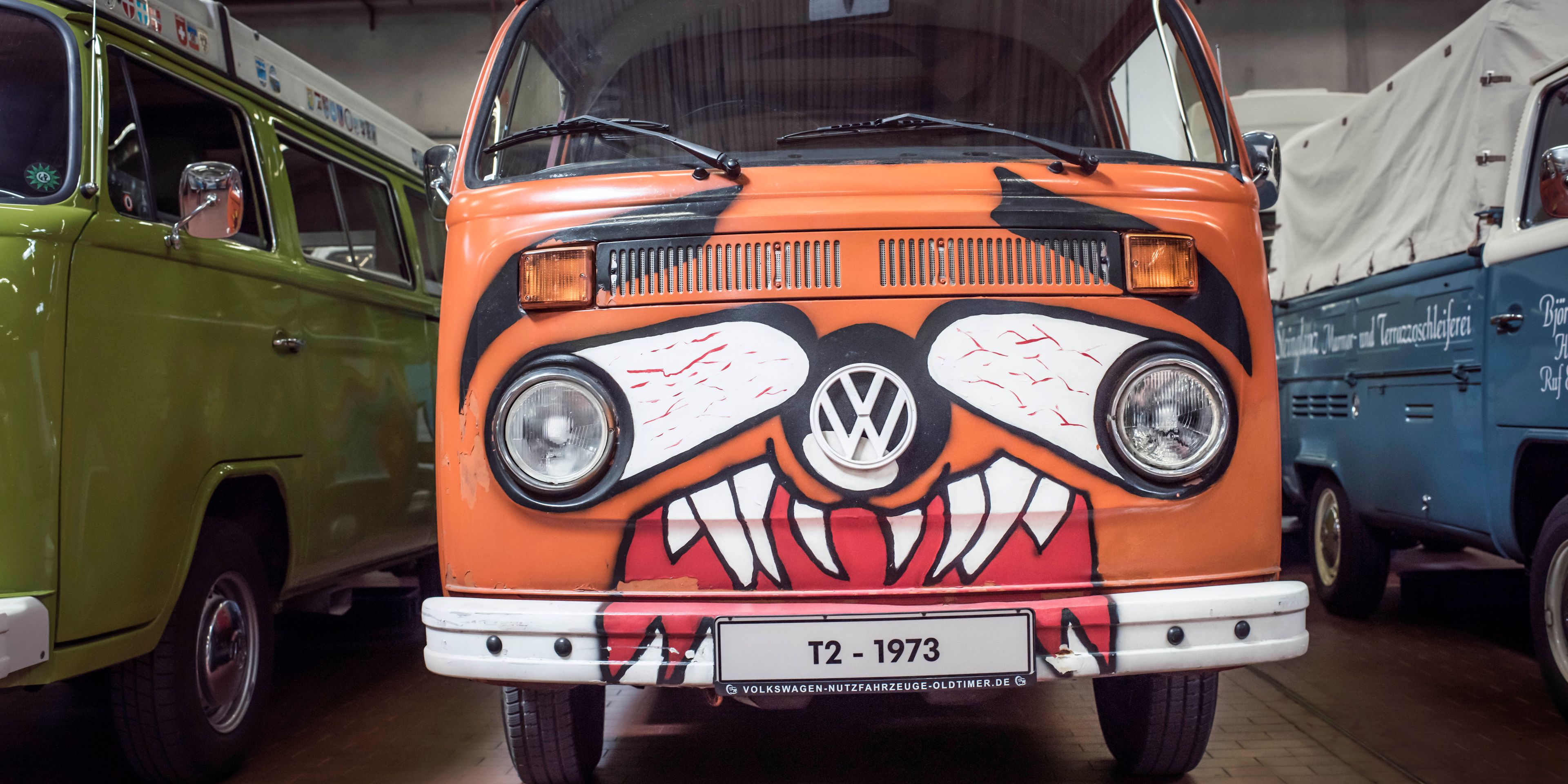 vw bulli orange gesicht