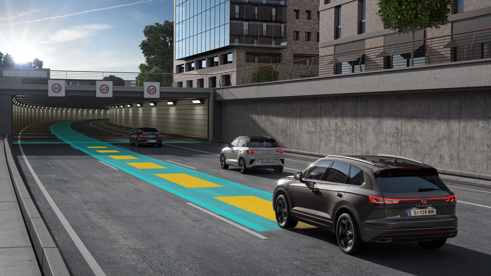 Grafik zeigt, wie Travel Assist funktioniert. 
