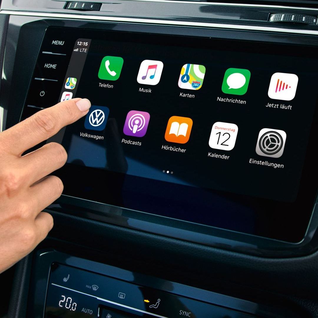 Apple CarPlay mit dem Car-Net Navigationssystem „Discover Pro“.