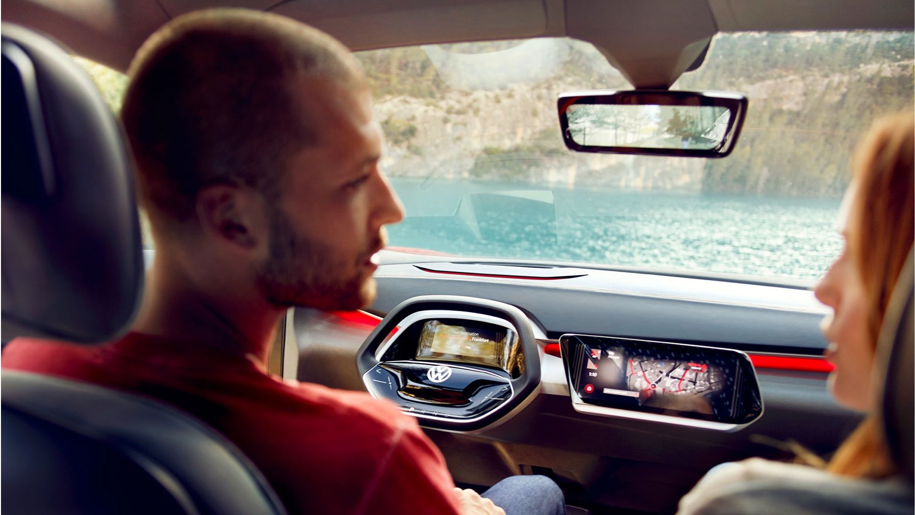 Innenraum des ID. Crozz während des autonomen Fahrens