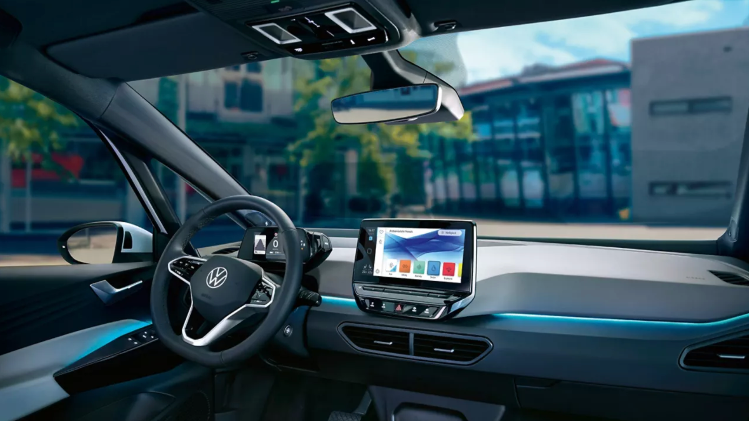 Dashboard mit Ambientebeleuchtung im VW ID.3